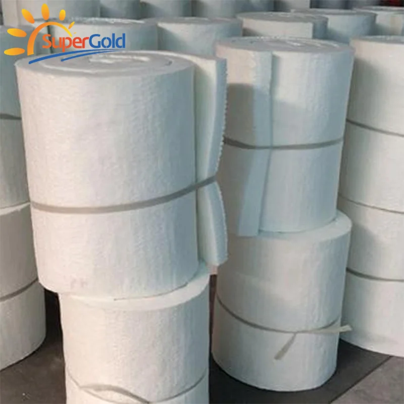 SuperGold Ceramic Fiber Blanket 50mm 25mm Thick Ceramic Fiber Felt 1260c Ceramic Fiber Roll