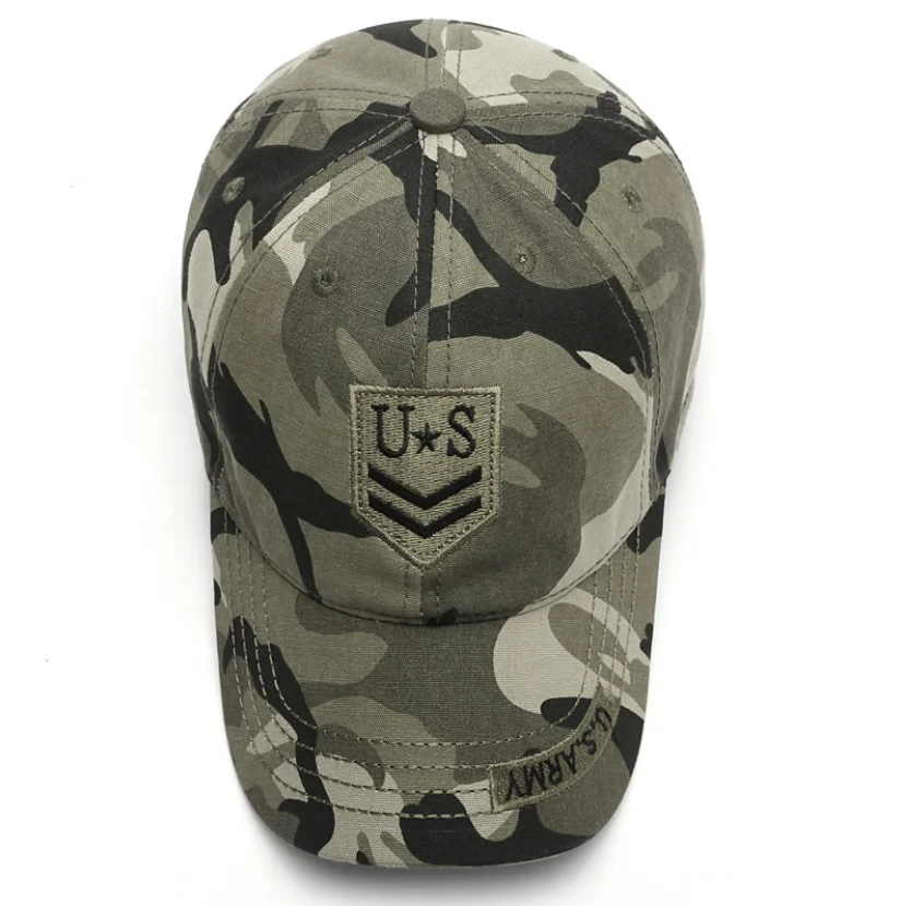 
Custom USA Flag Camouflage Tactical Baseball Cap Army Embroidery Cotton Hat 
