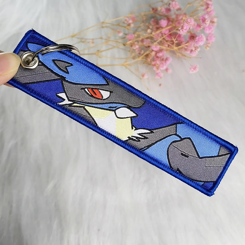 Custom Kawaii Safety Wallet Accessories Key Chain Jettags Embroidery Japan Anime Jet Tag Keychain