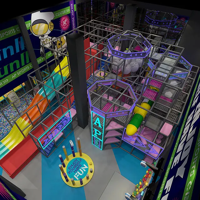 Bettaplay Professional Indoor Playground Adult Trampoline Park with Jumping and Climbing Sports for Exercise and Fun