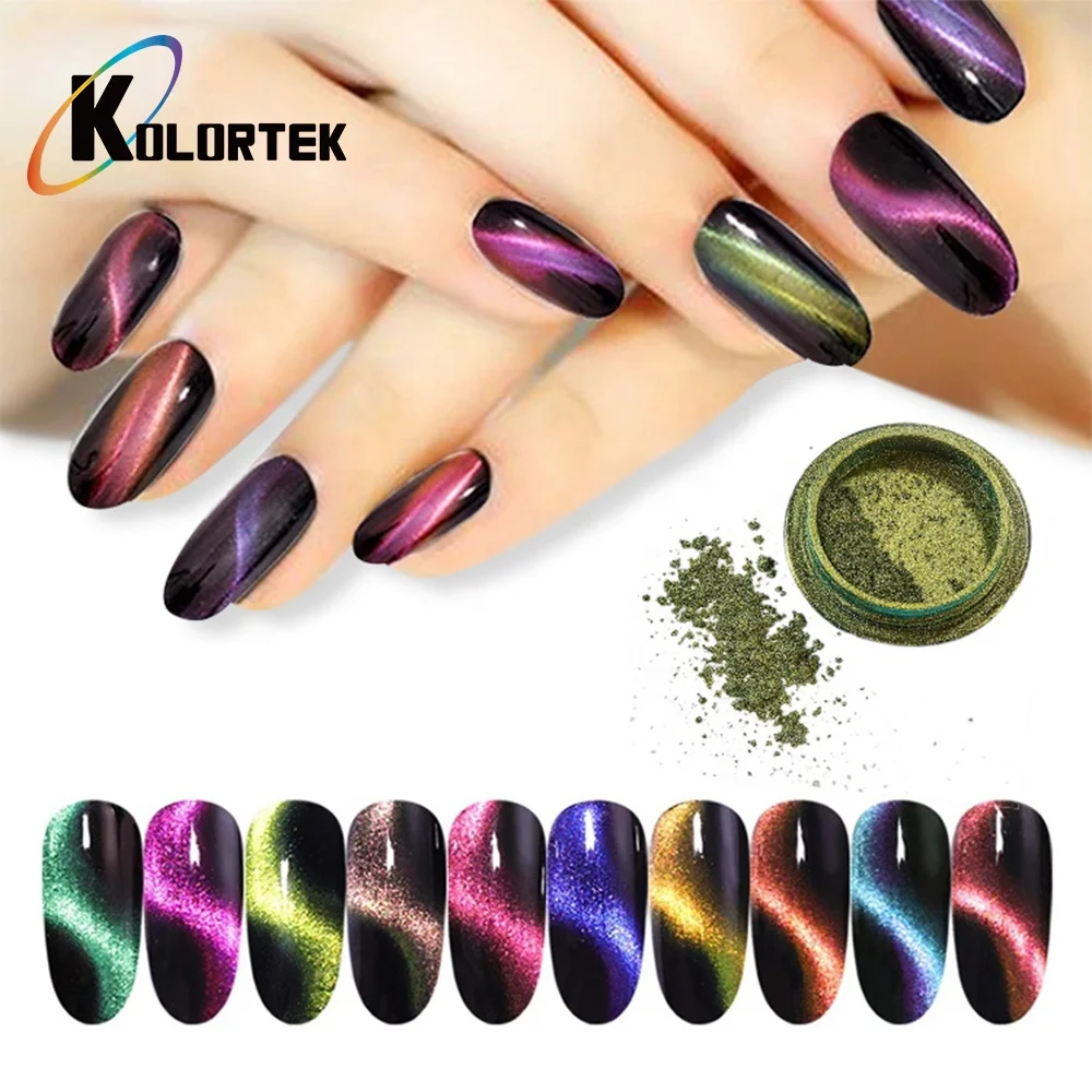 Cat Eye Pigment 3d Magnetic Chameleon Pearl Mirror Effect Pigment Powder For Nail Art Polish
