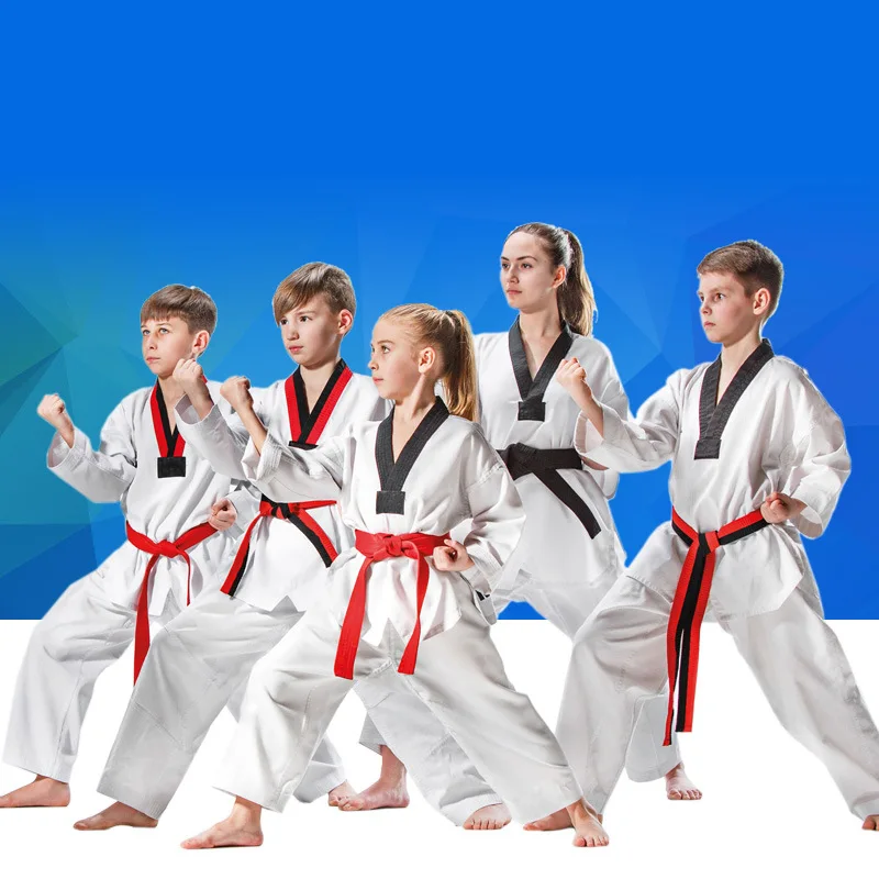 Custom Made Karate Uniforms Martial Arts Wear Best Quality Taekwondo Suits 2021 Cotton Fabric Uniform Training Suits
