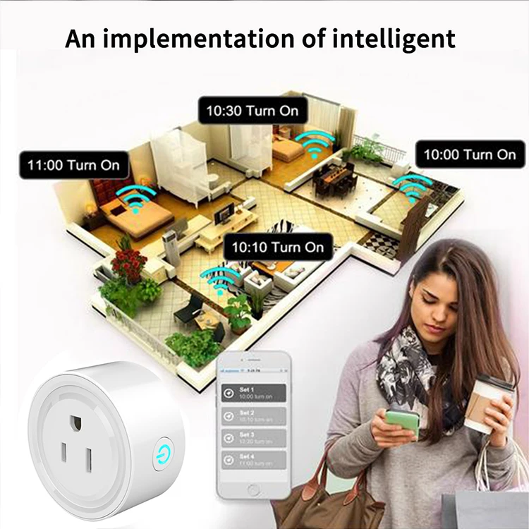 10A 16A US UK EU Tuya Home Customization Electrical Plugs Sockets Non-grounding Wall Socket Amazon Alexa Google Wifi Smart