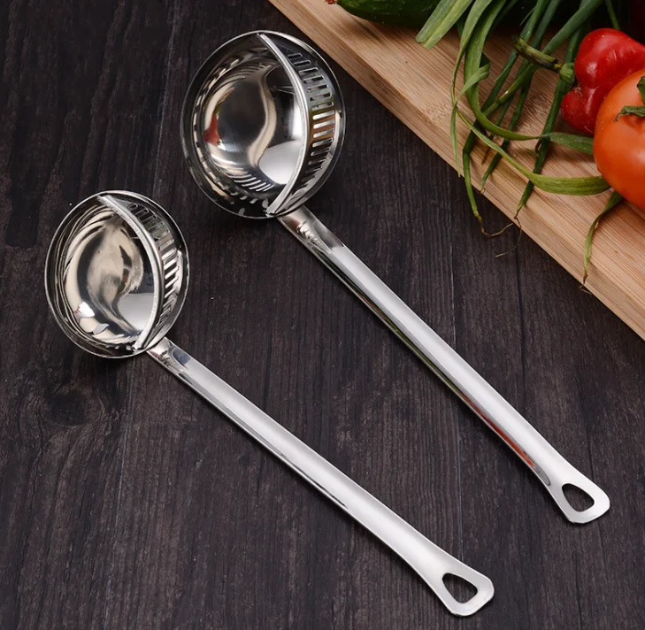 Stainless Steel Removable Hot Pot Soup Spoon Double Colander Set Kitchenware utensils kitchen items cooking accessories