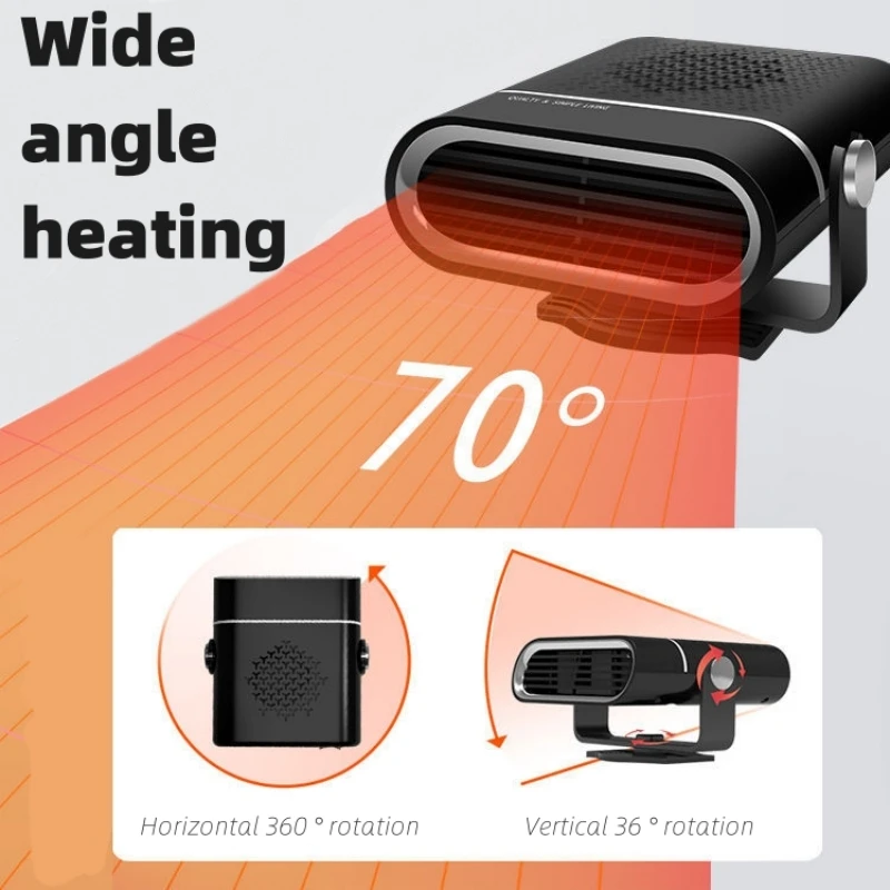 New 12V/24V Car Mounted Heater High-power Portable Winter Car Windshield Defogging And Defogging Heating Heater For Vehicles
