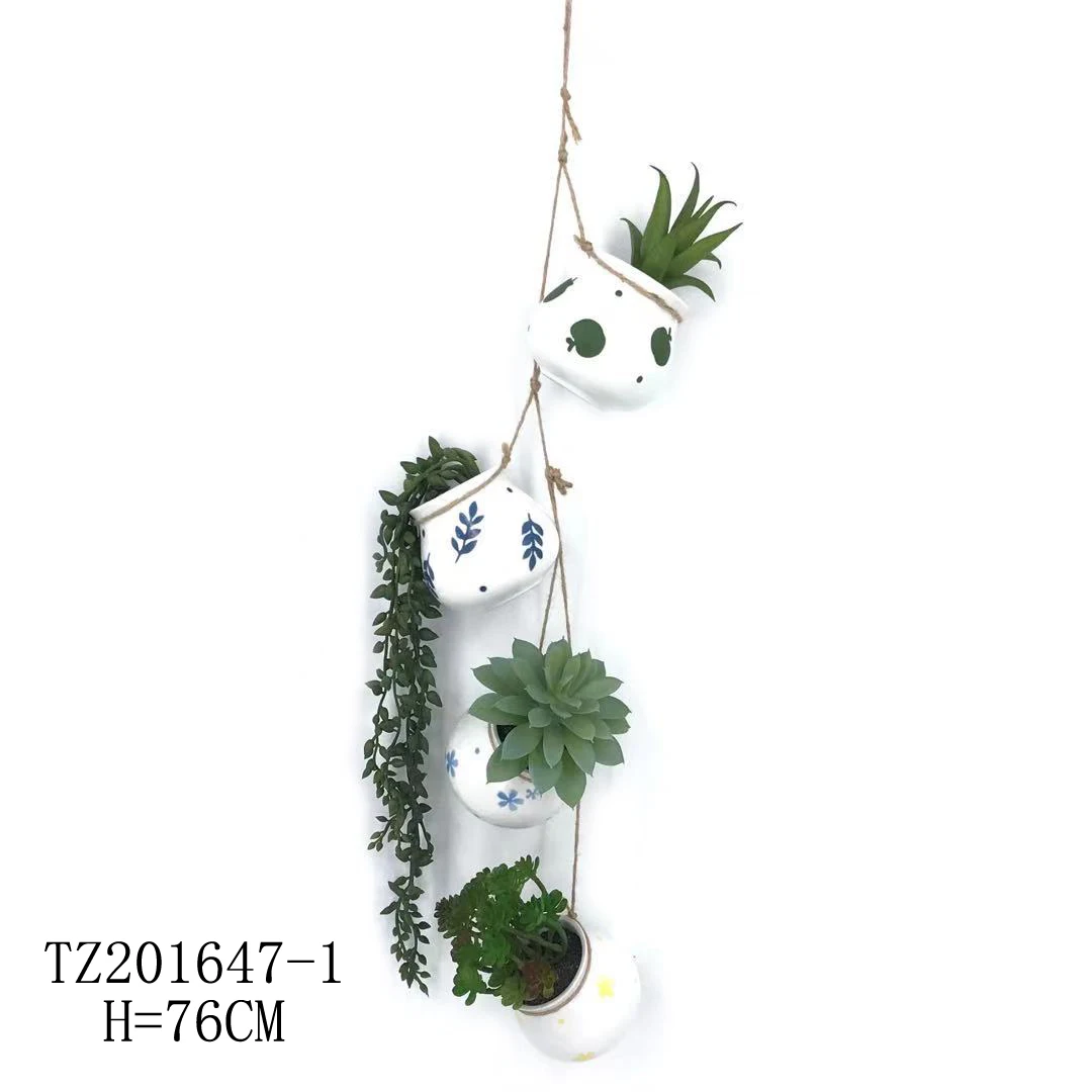 Inventory Parity Clearance Decorative Wall Hanging Fake Artificial Succulents Potted Plant Bonsai