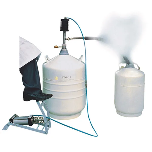 Self-pressurized liquid nitrogen transfer pump hand type & by foot type