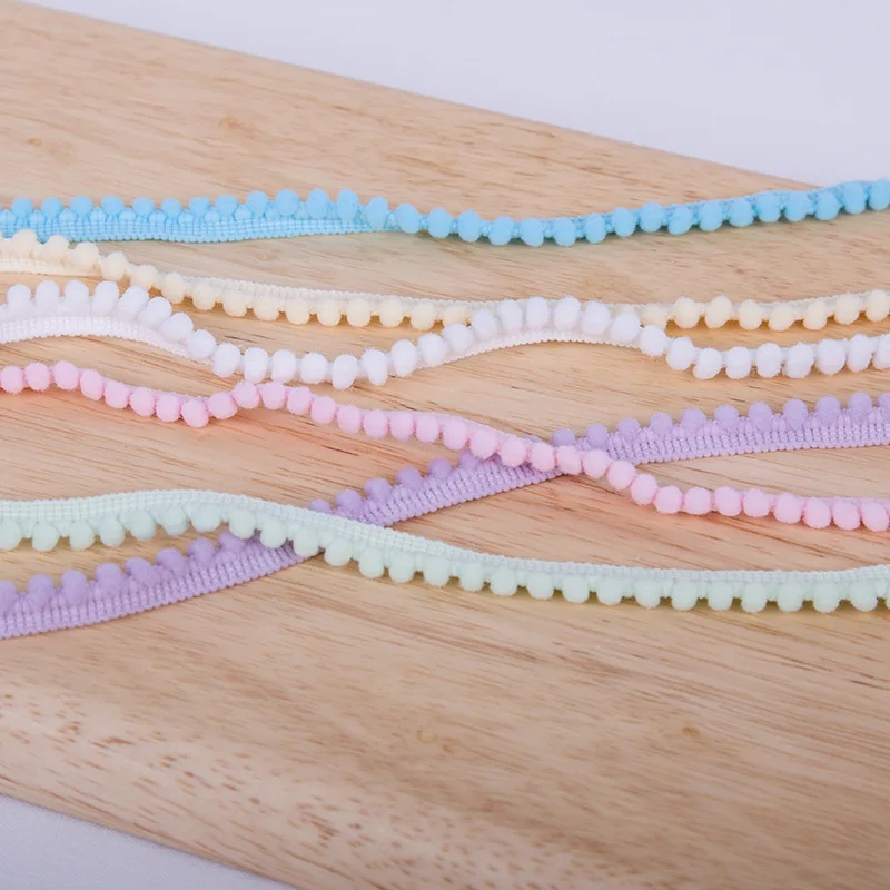 Wholesale Colorful Diy Sewing Embroidered Accessory Fringe Pom Pom Ball Lace Trim for Garment