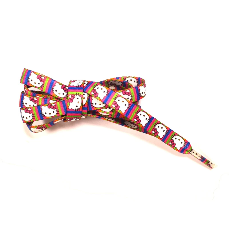 Wholesale Fashion Cheap Boys Shoelace Customised Heat Transfer Printed Shoelaces Aglets White Polyester For Sneakers Vintage