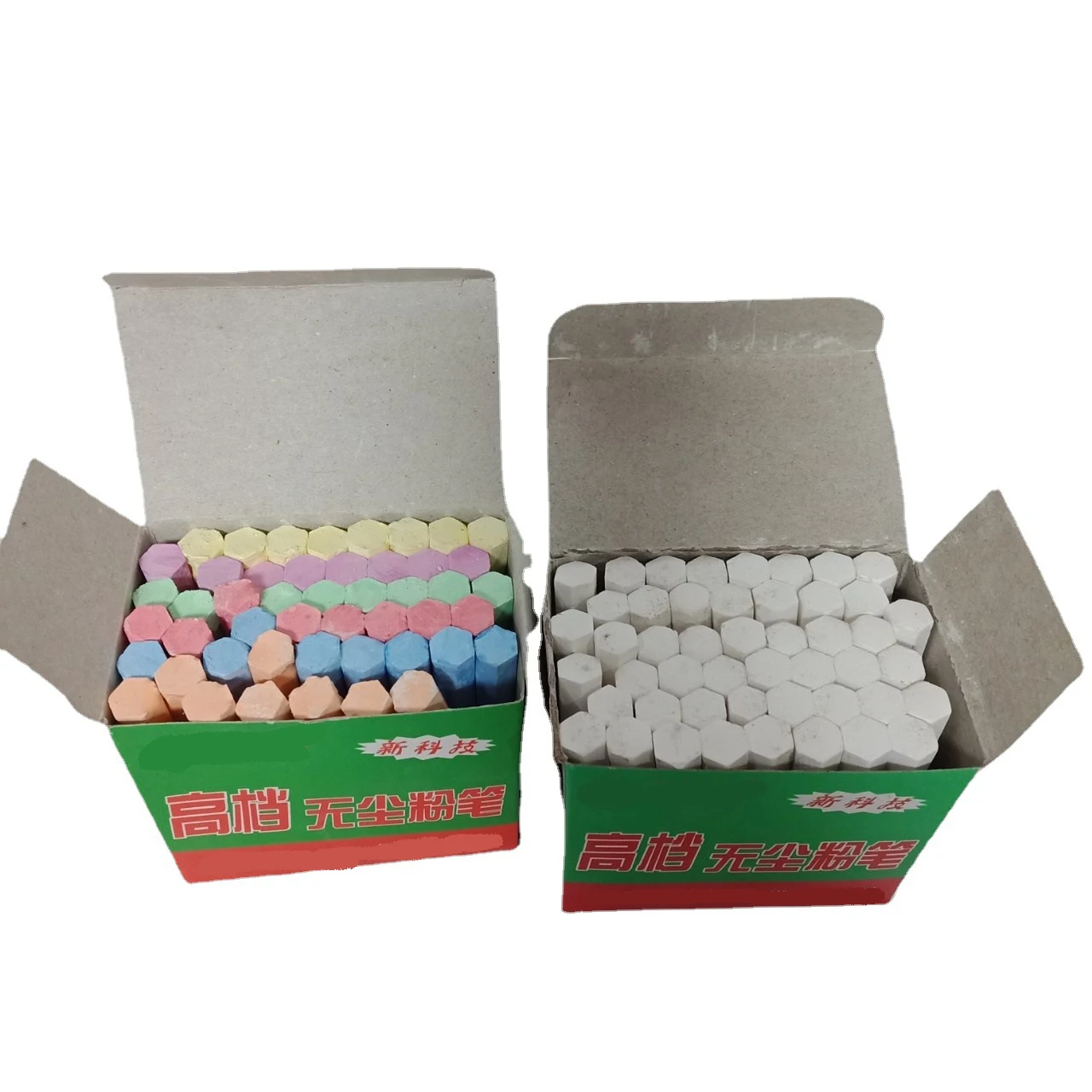 Wholesale bright color chalk sets white dustless school teaching chalk non toxic school chalk sets