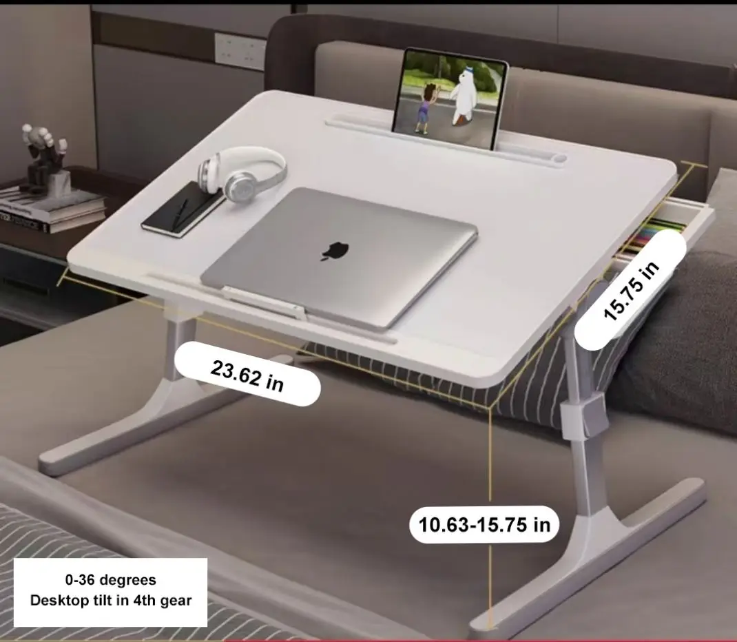 Adjustable Aluminum Folding Laptop Notebook Computer Cooling Bed Desk Table Stand Tray Extendable