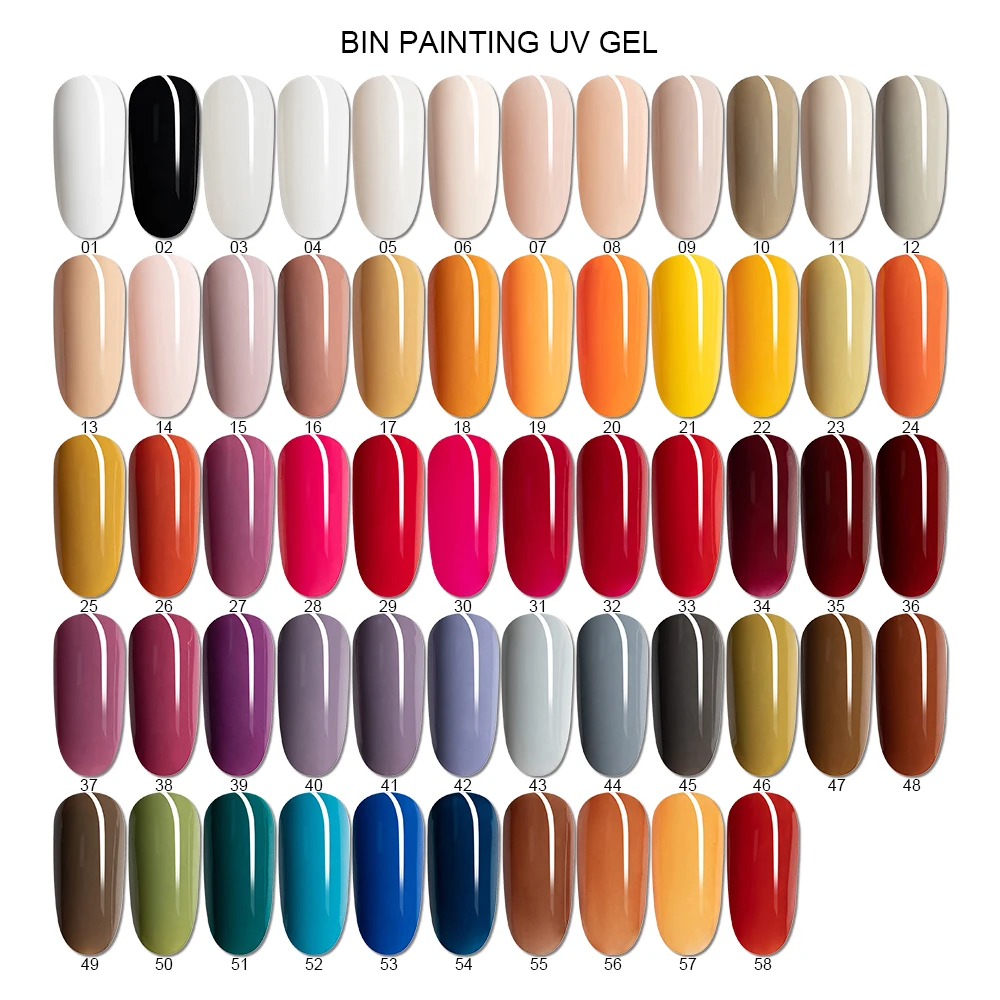 BIN Multi Colors Nail UV Painting Gel Polish Private Label Custom logo Accept Nail Paint Gel for Nail Art
