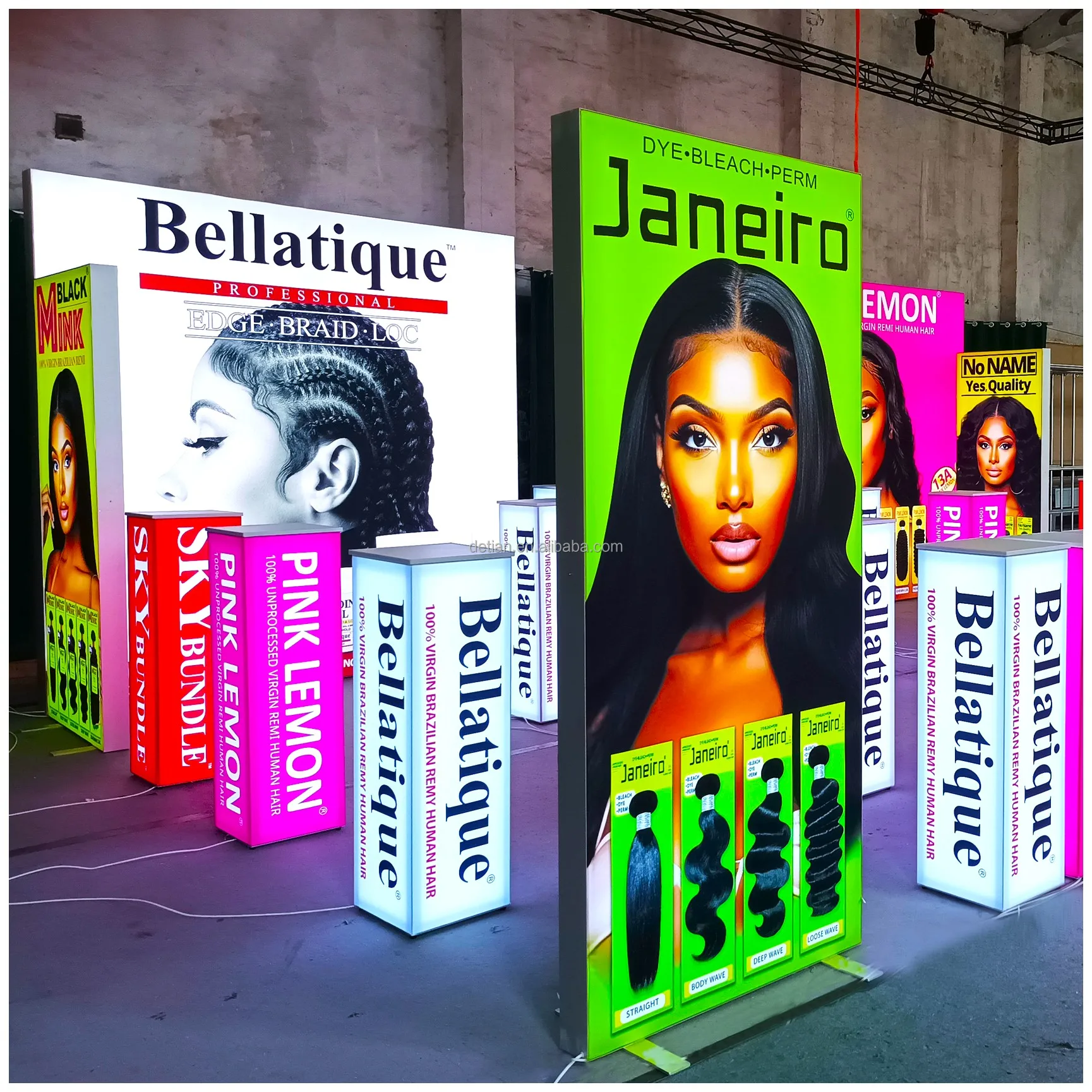 Custom exhibition booth stand portable reusable high quality led backlit seg frameless light box trade show display