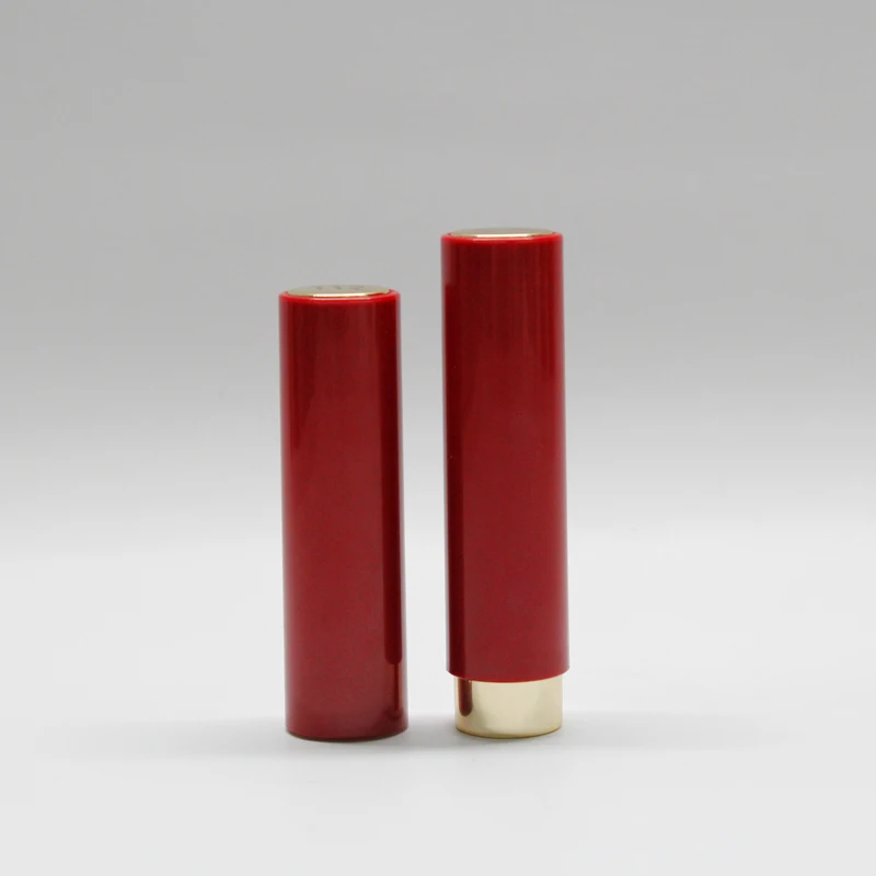 Wholesale lipstick tubes red lipstick container luxury metal lipstick tube empty plastic tube for cosmetic packaging