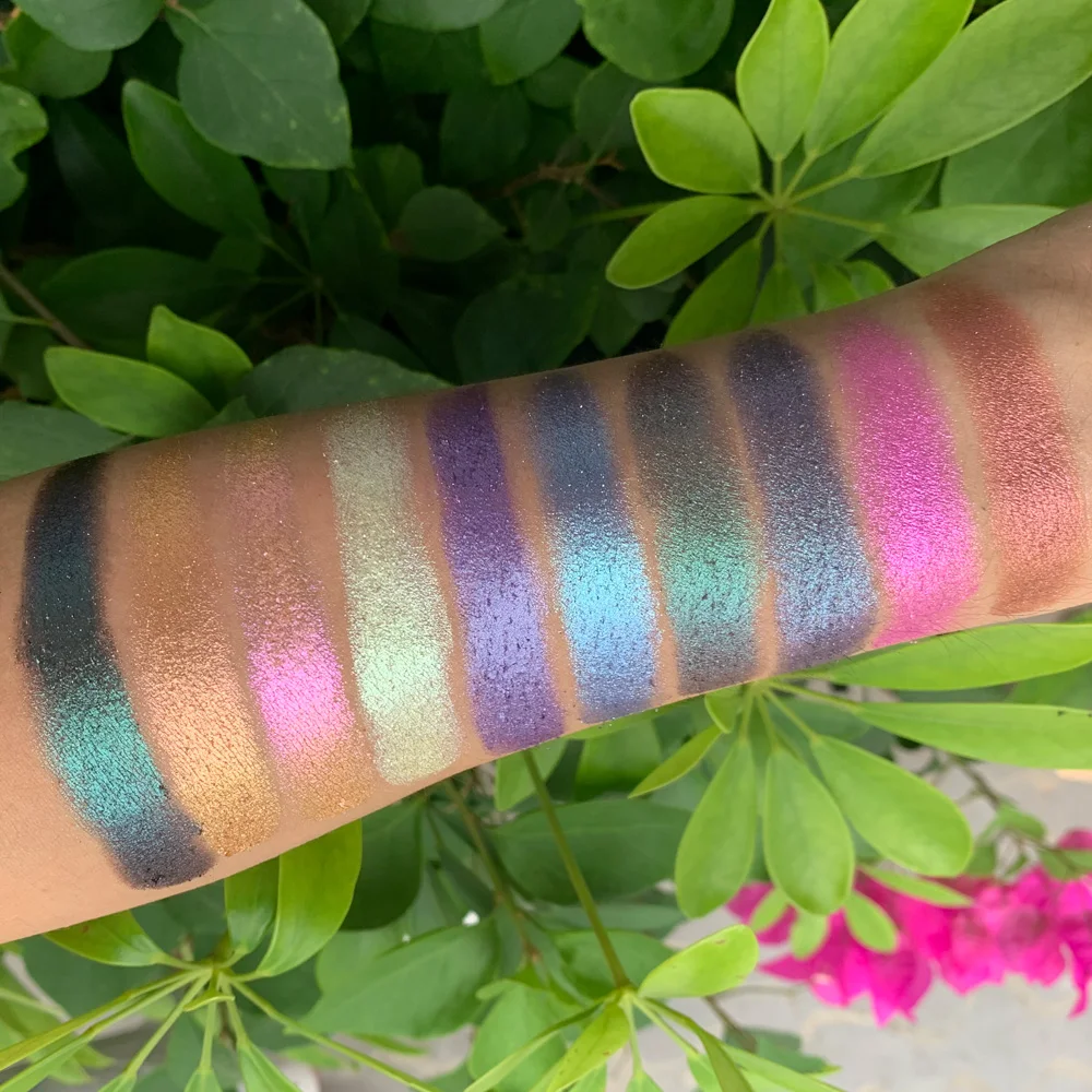 custom high quality makeup duo chrome private label vegan super highly pigmented eyeshadow palette