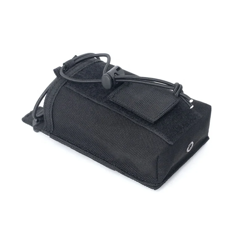 Tactical Molle Adjustable Interphone Storage Bag Radio Pouch for Two Ways Walkie-Talkie