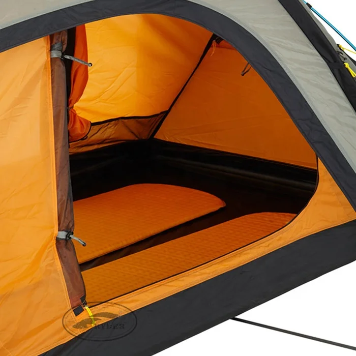 Изготовленный На Заказ маркировки на открытом воздухе водонепроницаемые огнеупорная двухэтажные 3 сезона 2 человека для отдыха палатка лобовое стекло геодезический структуры