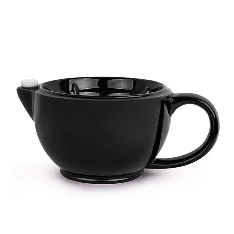Large Size Handmade Black Ceramic Shaving Scuttle Mug Keep Later Always Warm