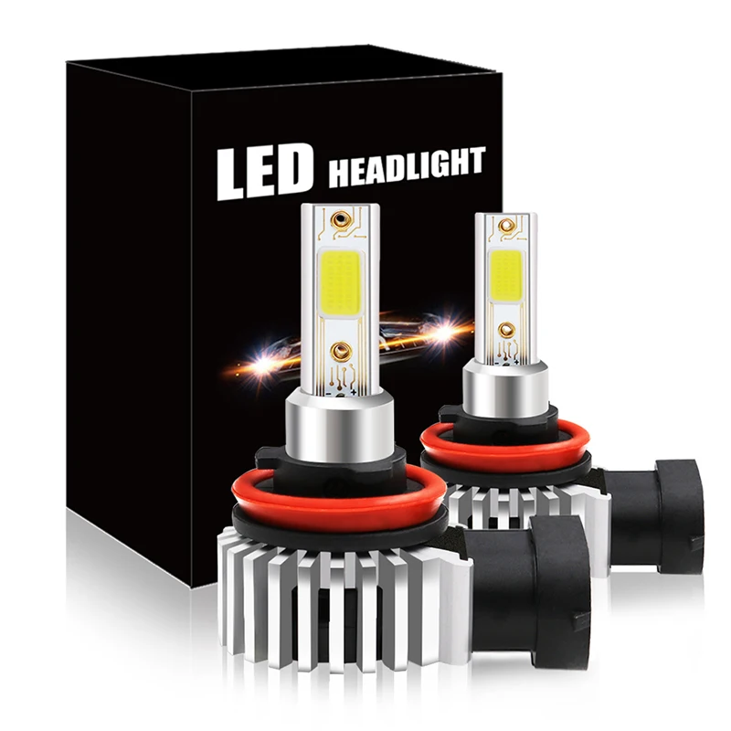 Mini Design D9 Car LED Headlight Bulbs Fog Lights H4 H11 H8 H9 9005 HB3 9006 HB4 H7 H3 Waterproof Automotive Lighting System