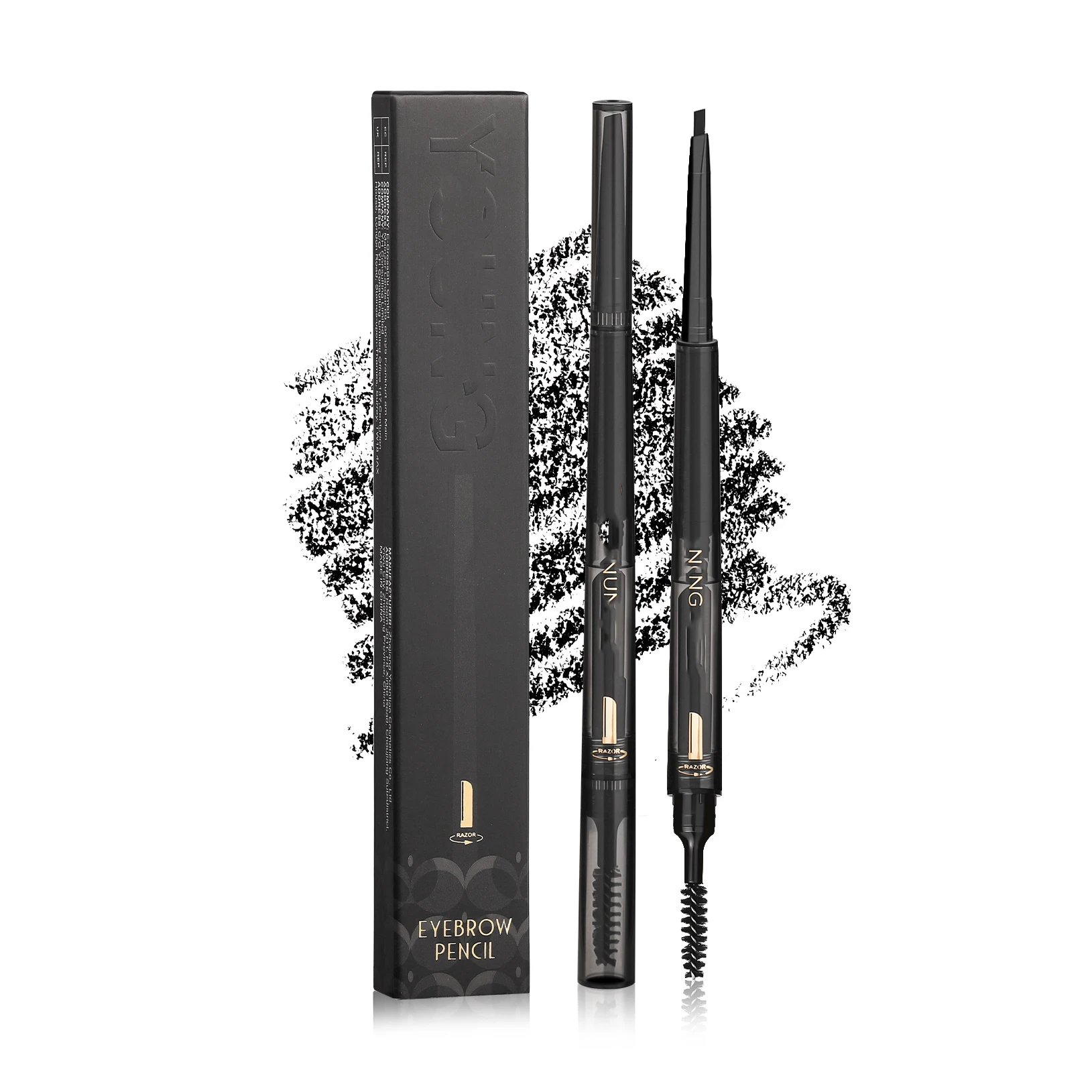 3-in-1 Eyebrow Pencil Sweatproof Waterproof Long Lasting Eyebrow Pencil with Brush and Trimmer