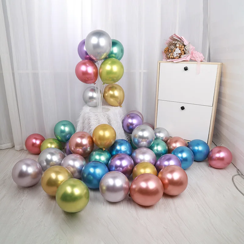 Balloons Wholesale 5 Inch 10inch 12inch Glossy Metal Pearl Latex Thick Chrome Metallic Colors Helium Air Balls Globos