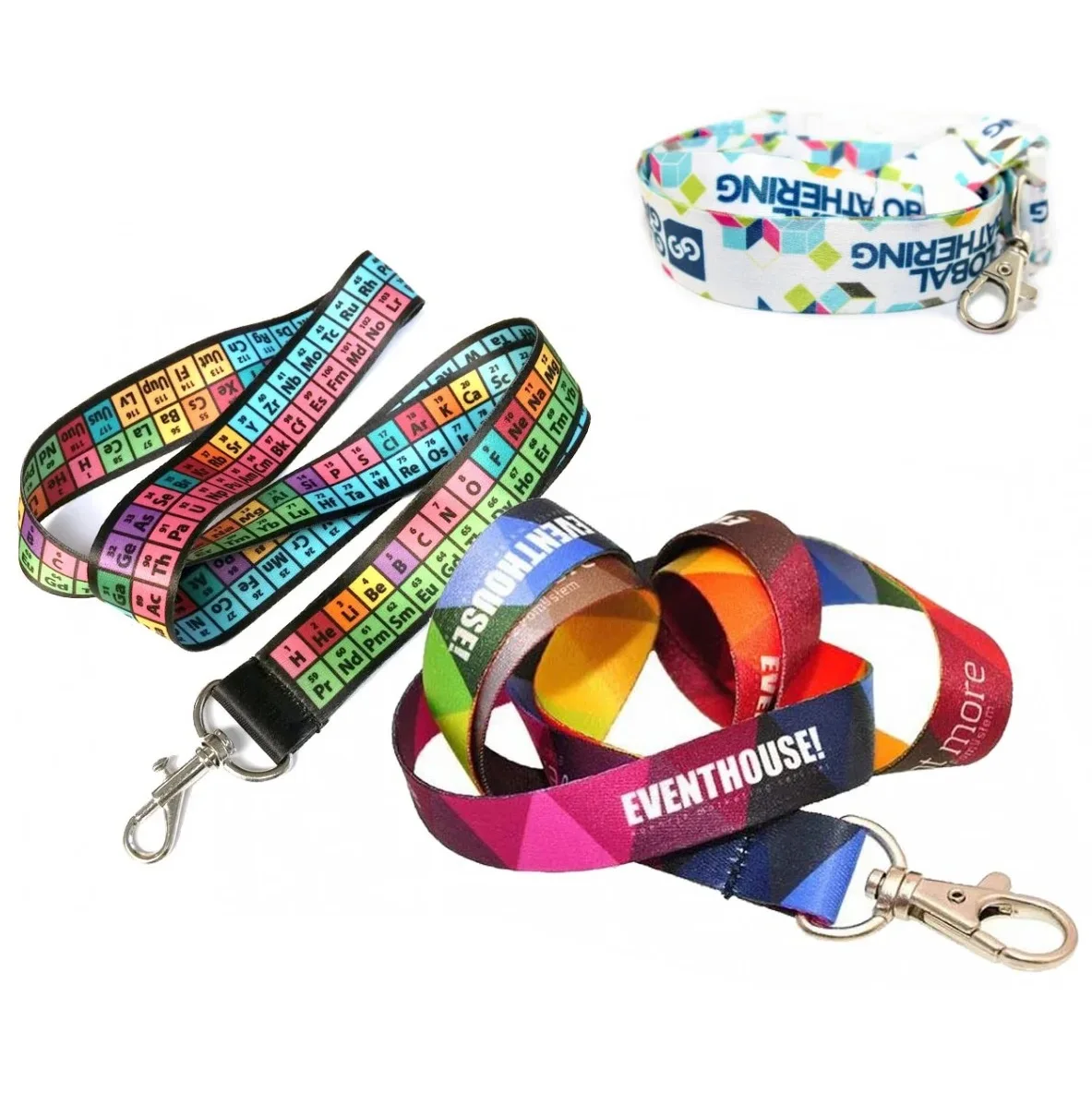 Factory custom wholesale cross-border certificate lanyard exhibition staff metal buckle nylon work card lanyard can print logo