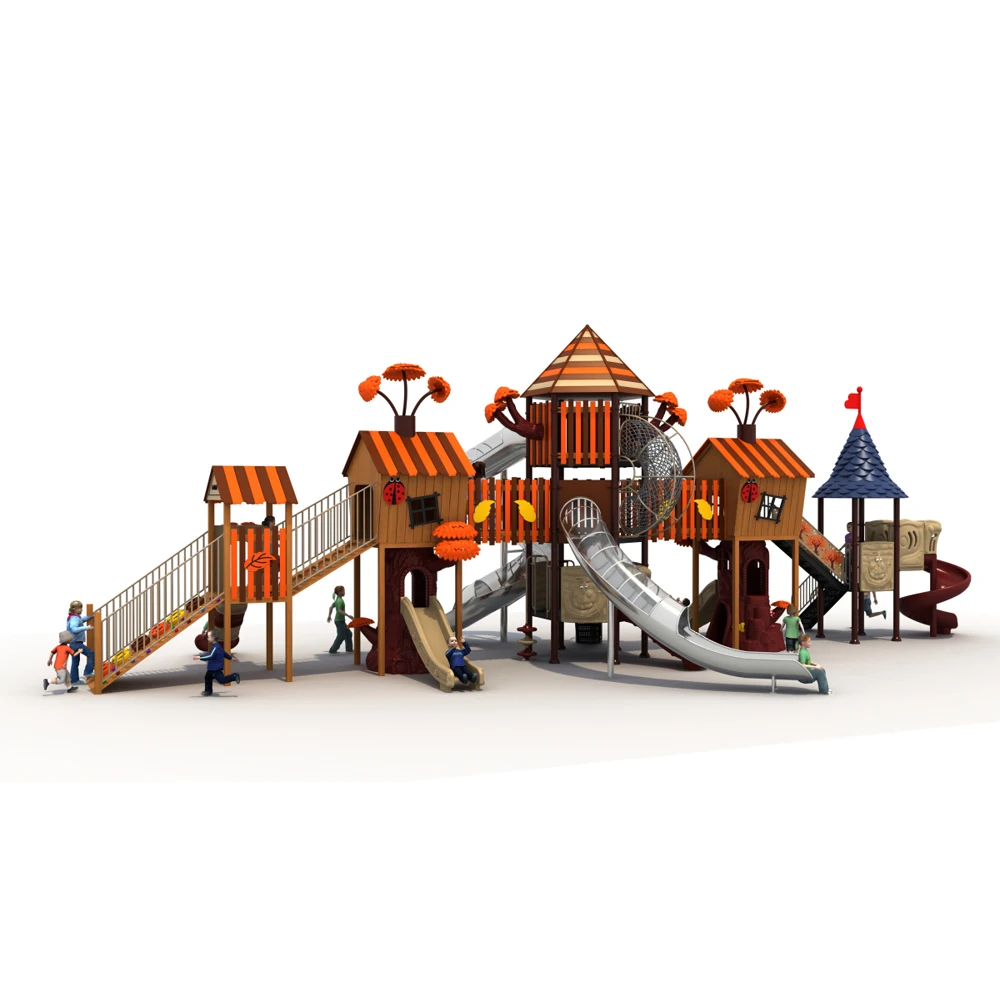 Kindergarten Tree House Kids Outdoor Playground Equipment Set Outdoor Plastic Slide Playground for Children