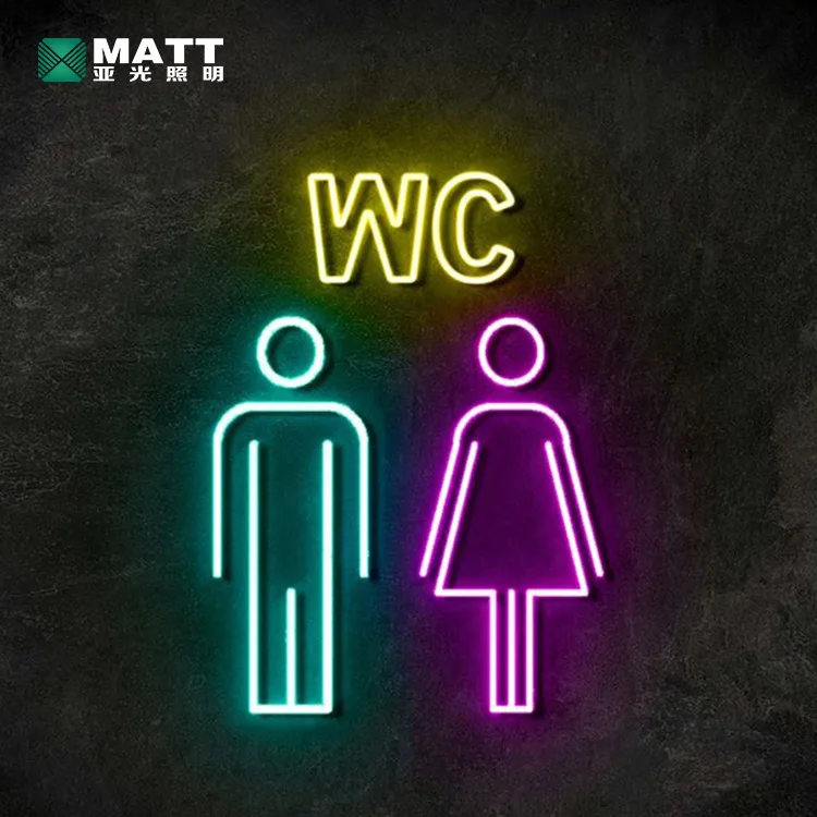Matt 2023 Custom Popular Boy or Girl WC LED restroom neon Toilet Neon Sign for business sign