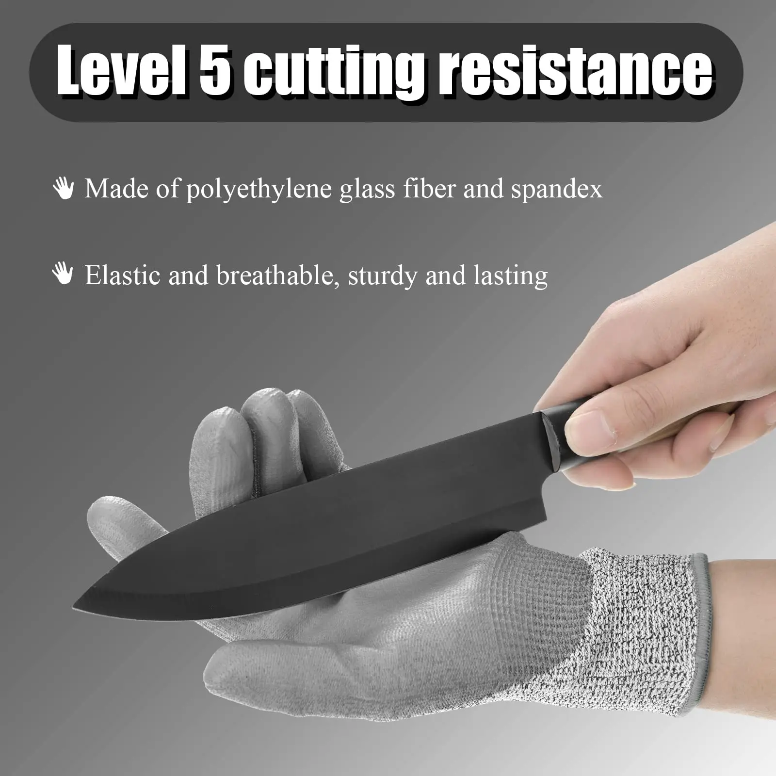 Profional Work Safety Proof Cut Resistant Glove Level 5 Anti-Cut Pu Nitrile Coated in Heat Resistant HPPE Material