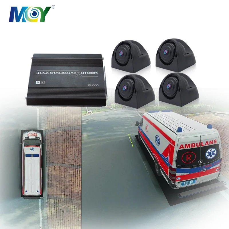 3D Minibus Video Recording Camera System 360 CCTV Camera Super Wide Angle Bird View Camera DVR for Camper Van