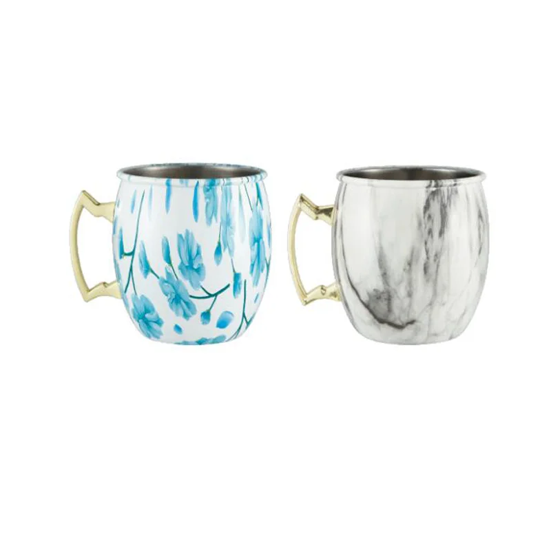 Custom Marble Like Painted Moscow Mule Mug