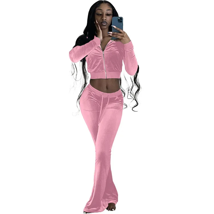 Оптовая продажа, модная Высококачественная Женская одежда с логотипом на заказ, комплект из 2 предметов, Женский комплект со штанами из двух предметов