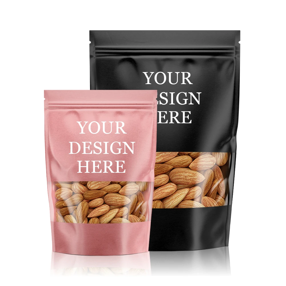 Resealable Matte Black Package Stand Up Pouch Aluminum Foil Packaging Zip Lock Bag Doypack Mylar Storage Food Bags
