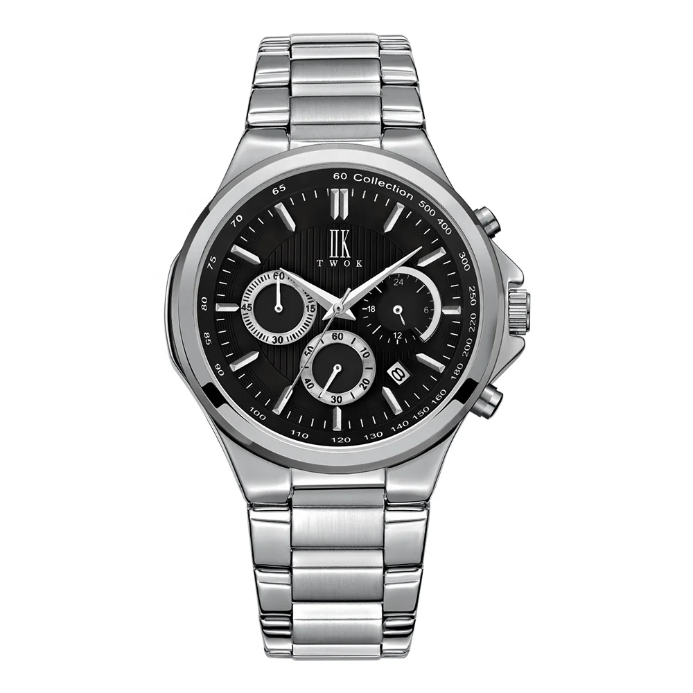 Top 2019 Luxury Chronograph Water Proof Stainless Steel Watches Wrist Quartz Watch For Men