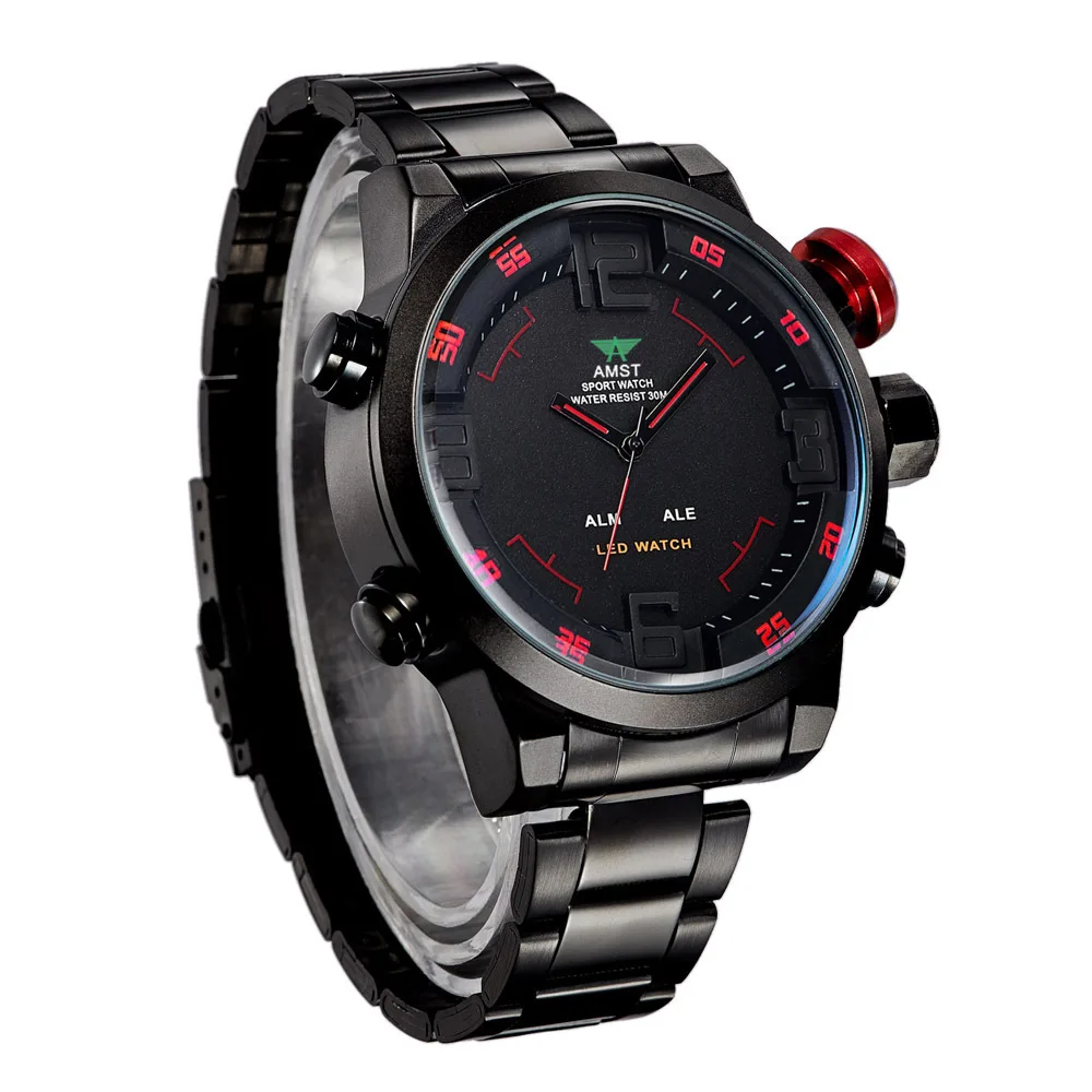 AMST 3006 classy wholesale male quartz watch original steel Strap Luminous lighter Minimalist business watch set