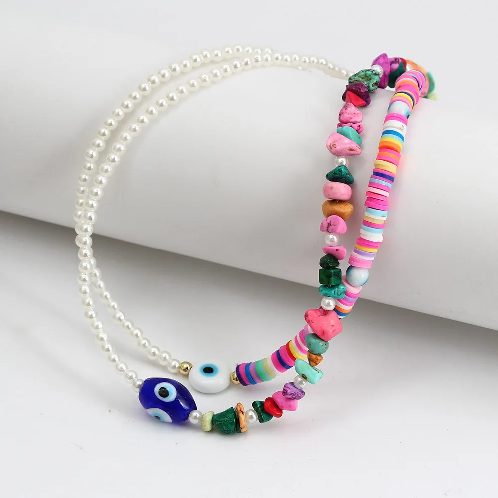 European and American standard mandarin duck style personality blue eyes necklace female creative devil eyes clavicle chain