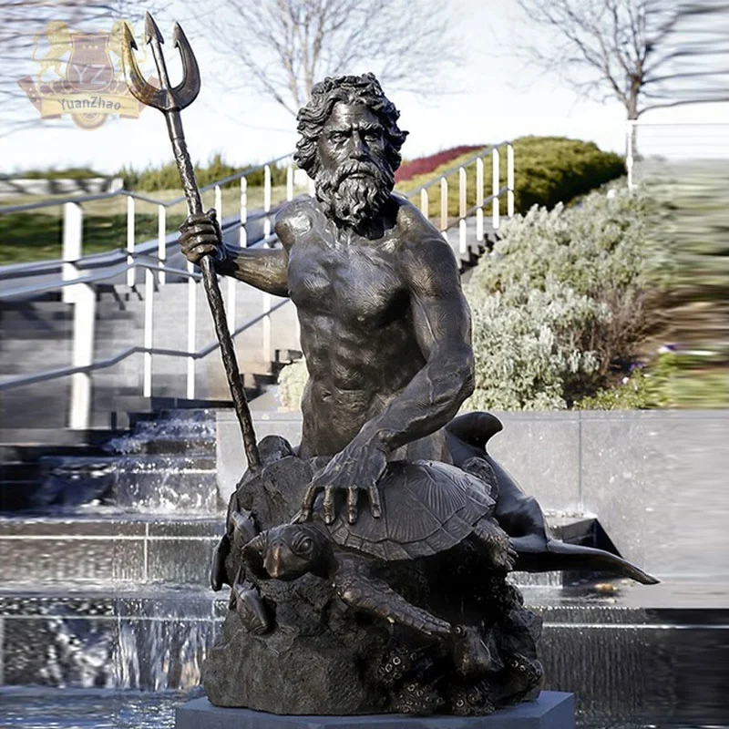 Famous Greed Sea God Poseidon Sculpture Ancient Neptune Poseidon Bronze Statue