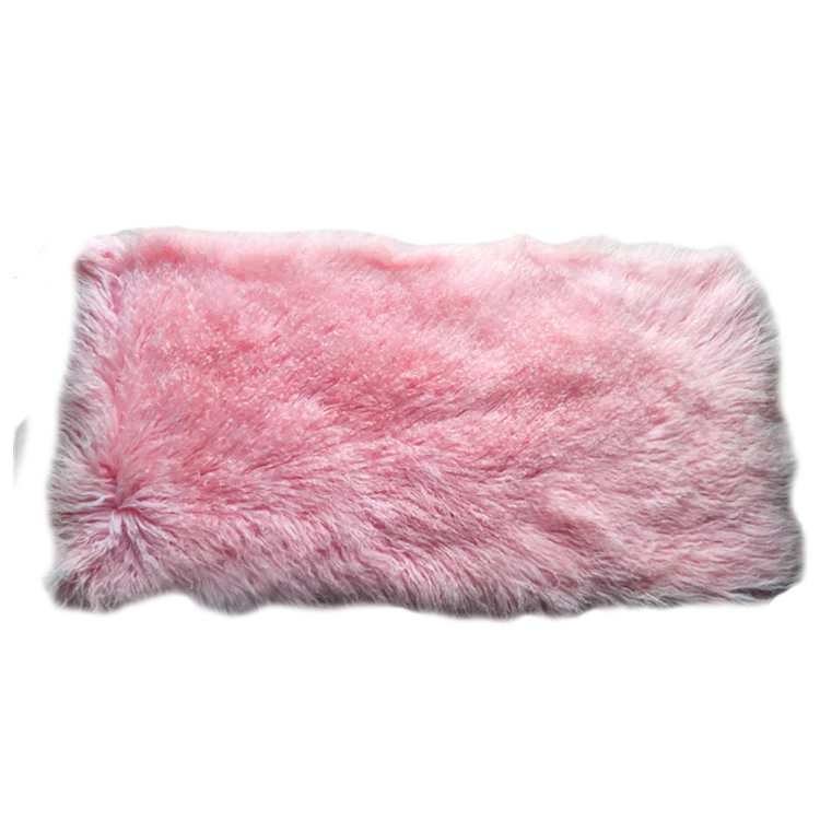 
Real Pink colour Mongolian Lamb Fur Pelts Long Curly Hairs/Lamb Fur Skin 
