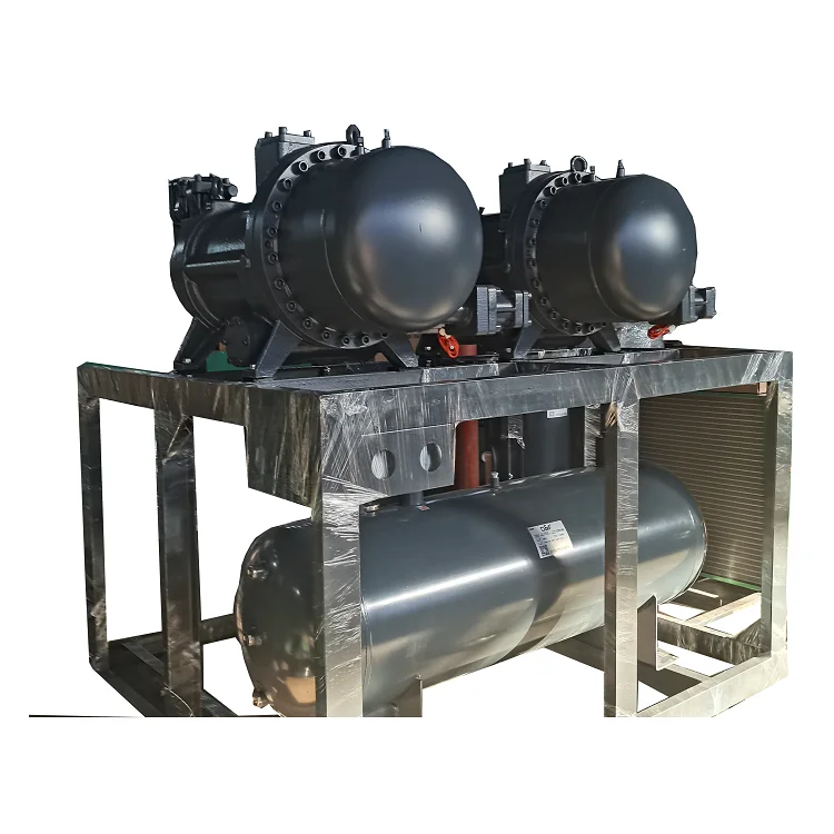 Industrial Shell and Tube Evaporator Refrigeration Monoblock Compressor Condensing Unit Low Temp Screw Parallel Unit For Fusheng