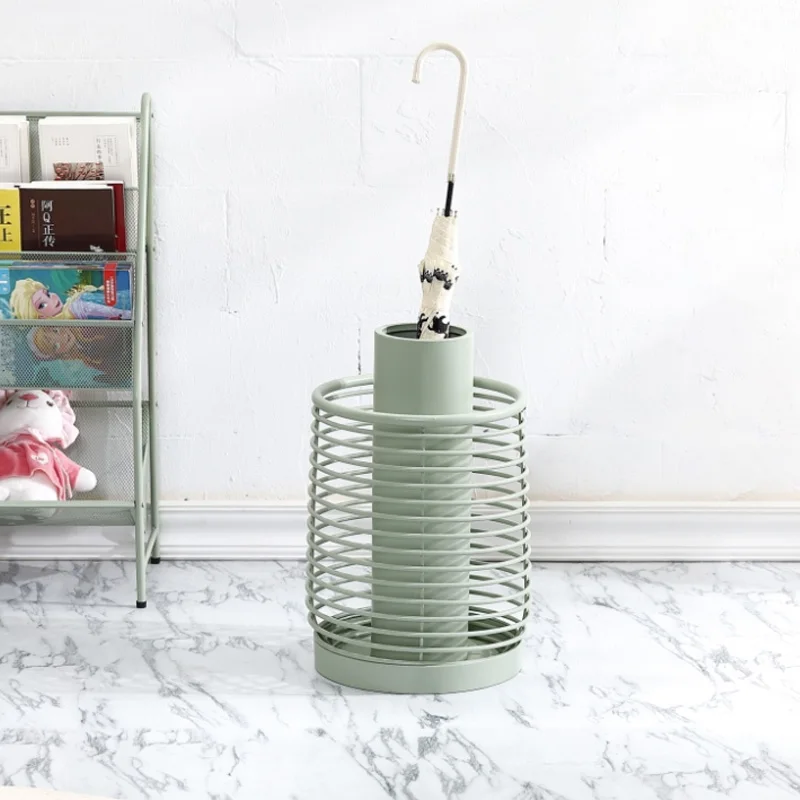 
Modern simple creative round gold floor iron umbrella storage rack 
