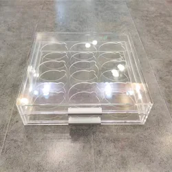 Two layer 18 grids three layers 27 grids for glasses shop optician center drawer type transparent acrylic lens display box stora