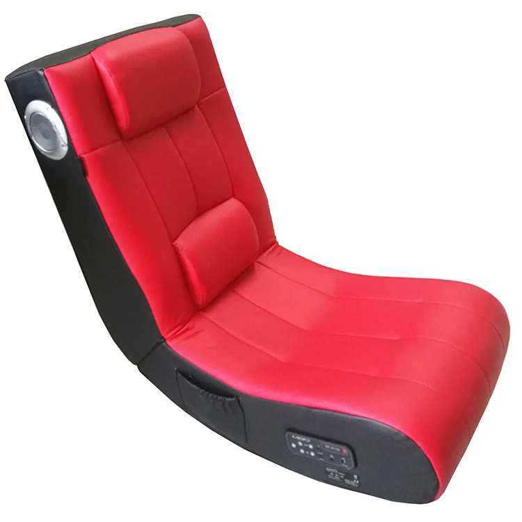 Red Colour Cheap Price Racing Rocker Foldable Gaming Chair With Bass Speaker