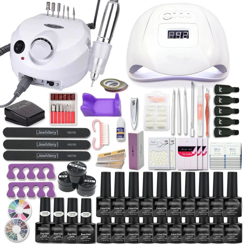 Wholesale extension diy polish poly nail gel set kit with uv lamp for nail salon