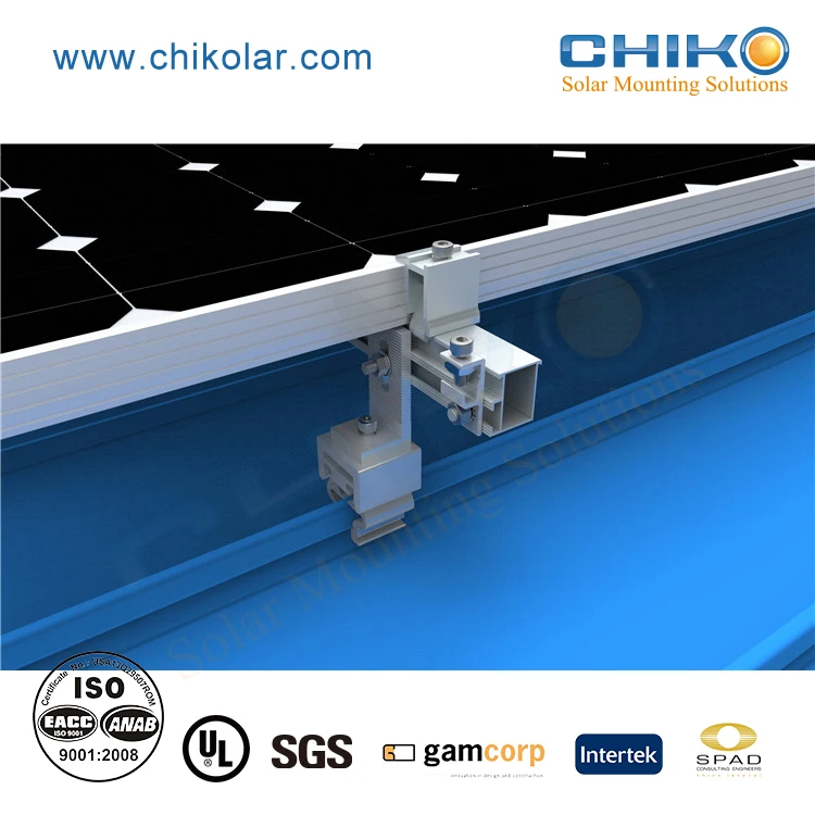CHIKO solar roofing mounting parts clips for Standing seam steel rooftop