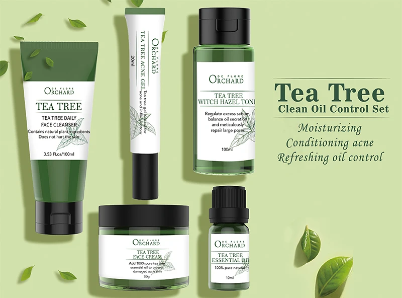 Private Label Natural Tea Tree Anti Acne Cream Set For Skin