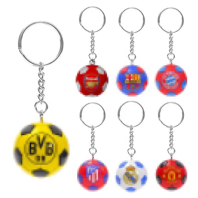 Hot Sale Soccer Fans Keychain Mini PVC 3D Football Club Key Chain Pendant Souvenirs Men Boyfriend Birthday Gifts