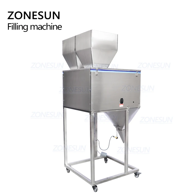 ZONESUN DL-5000D с двойной головкой Вибрация кофе в зернах пакетик для чая порошка полуавтоматическая машина