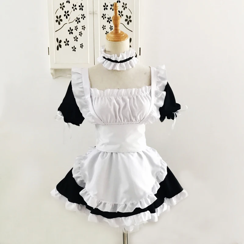 Japanese Anime Yosuga no Sora Black Costume Uniform Kasugano Sora Cosplay Sexy Maid Fancy Dress