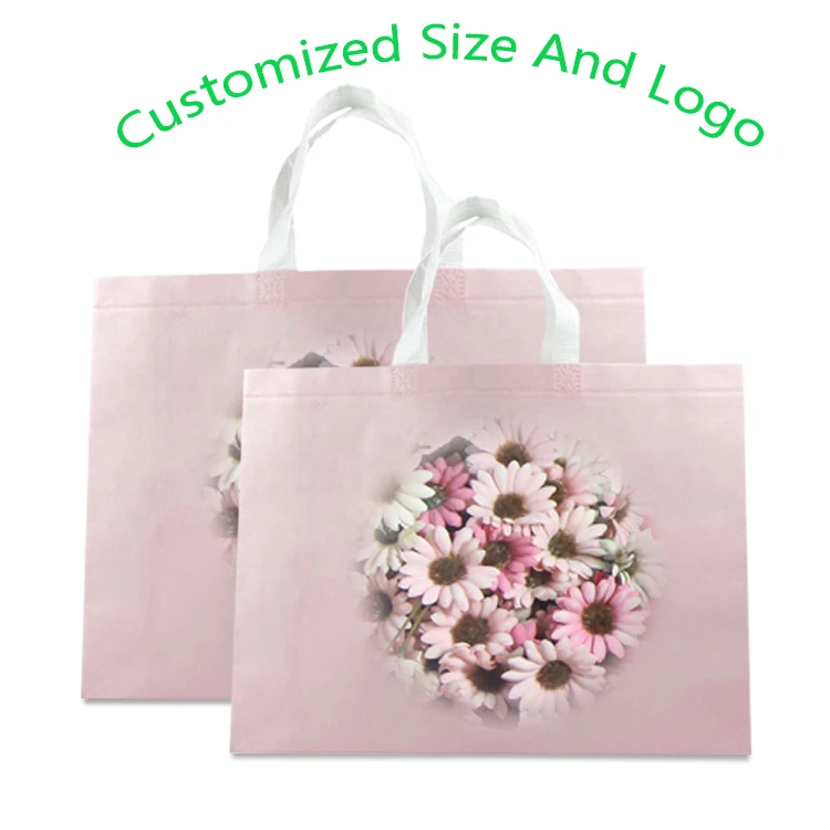 
Customized Beautiful Vertical Boutique Storage Pink Underwear Handle Bag 70gsm Non Woven Carry Bag 