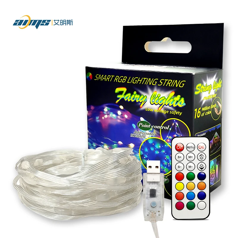 Wholesale Price String LED Light Dream Color 5v 100Leds IP65 Smart APP&IR Remote Control Music Sync for Christmas Tree Adornment